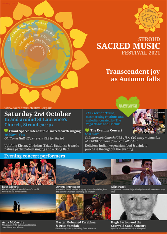 Poster of events for Stroud Sacred Music Festival 2021